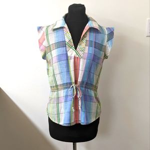 Vintage plaid sleeveless top